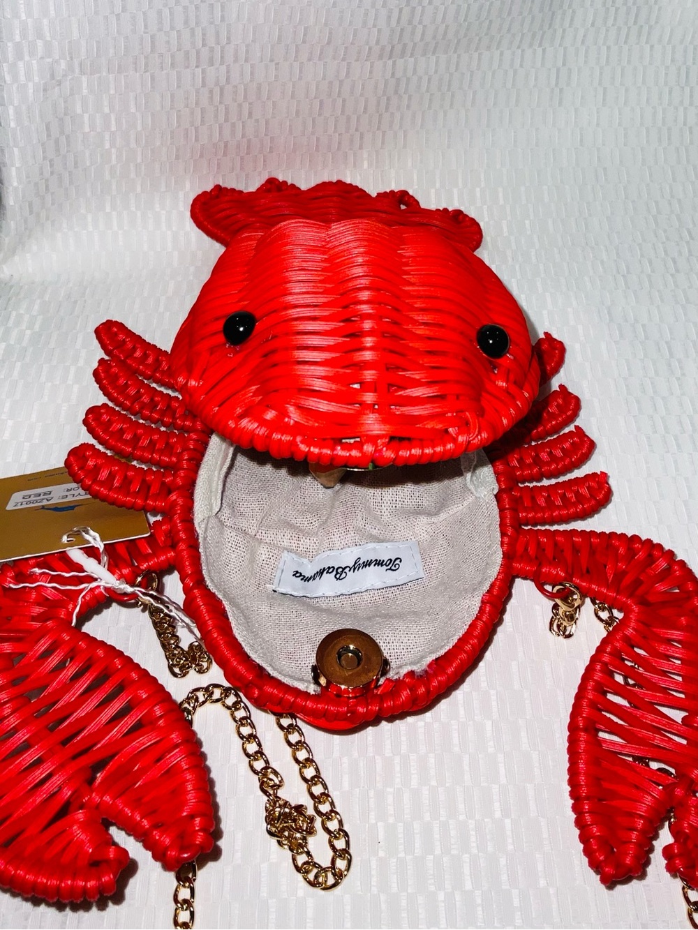 Tommy Bahama Red Woven Lobster Crossbody Bag - Picture 8 of 15